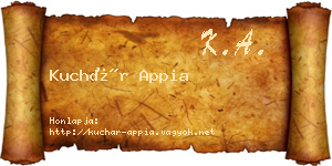 Kuchár Appia névjegykártya